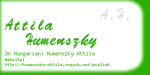 attila humenszky business card